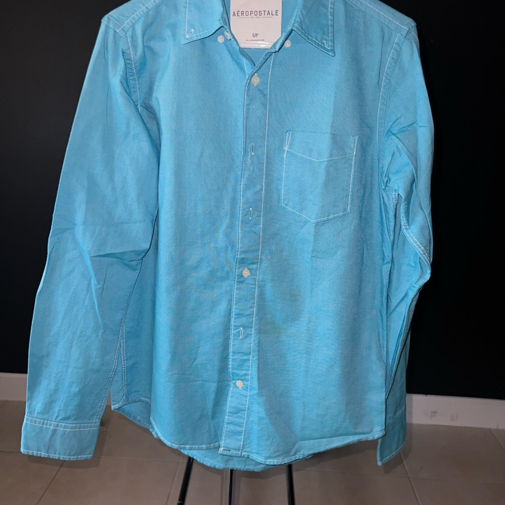 Aeropostale Men's Light Blue Casual Shirt